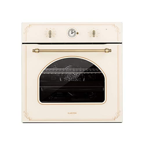 KLARSTEIN Victoria four encastré - four encastrable, four électrique encastrable, 9 fonctions, minuterie, 50-250°C, 70L, 10 positions pour plaques, porte amovible nettoyage facile, éclairage, ivoire