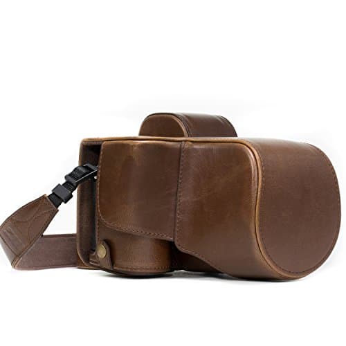 MegaGear Etui Souple en Cuir pour, Housse pour Sony Alpha A7 II, A7R II, et A7S II Appareil Photo Numérique et Objectifs (Marron Foncé)