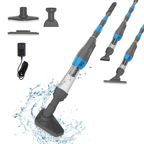 PoolyPoly Aspirateur de Piscine sans Fil, 3 en 1 Nettoyeur Électrique à Batterie Rechargeable, Aspirateur à Main pour Piscine, Jacuzzi, Spa, 90 Minutes d'Autonomie, Gris