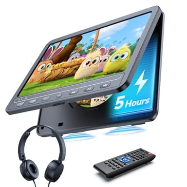 GOnavidio HDMI Input Lecteur Voiture Enfant avec Grand Batterie, 10,1 Pouce Lecteur DVD Voiture connecté au téléphone, ecran Voiture Enfant appuie tête Equipé Casque
