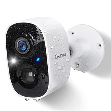 G-Homa Caméra Surveillance WiFi Extérieure sans Fil Batterie, HD Intérieure IP 2K avec Vision Nocturne Couleur, Détection de Mouvement PIR, Détection AI, Audio Bidirectionnel, Sirène, IP65 étanche