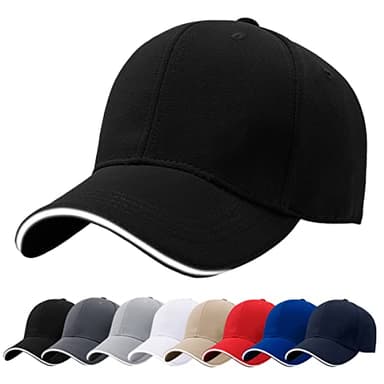 Baynetin Casquette de Baseball, Unisexe Réglable 6 Panel Chapeau Soleil, Casquettes de Golf Sports Casual Coton Léger Chapeau Motorcycle Trucker Cap (Nior)