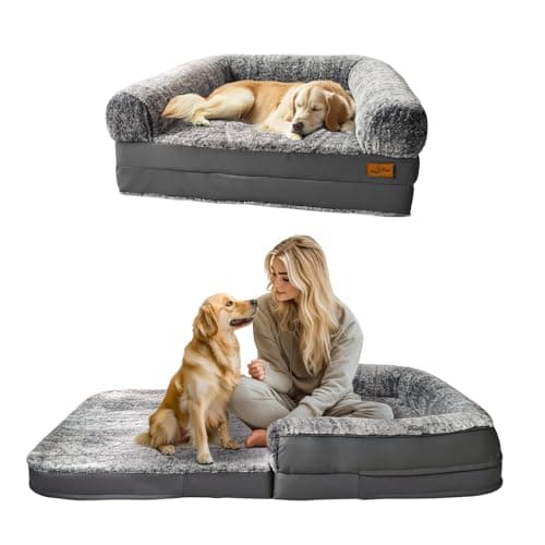 BingoPaw Lit pour Grand Chien Taille Humaine: 180x95x10cm Panier Géant Pliable 2 en 1 pour Gros Chien et Humain, Coussin Orthopédique Grande Taille - Canapé Chien avec Housse Dehoussable et Lavable