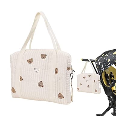 KKPW Sacs À Langer Portables pour, Brodé Sac À Langer pour Fourre-Tout, GranCapacité Coton Sac Bandoulière À Langer, Sac À Voyage