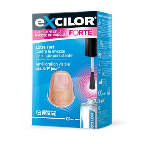 EXCILOR - Forte - Traitement de la Mycose De l’Ongle - Contre la Mycose de l'ongle Persistante- Application Facile Au Pinceau - Sans Limer - Cliniquement Prouvé - 30 ml