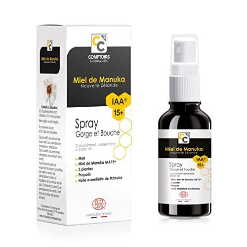 COMPTOIRS ET COMPAGNIES - Spray Gorge et Bouche au Miel de Manuka IAA15+ - Complément Alimentaire - Certifié Bio - 25ml