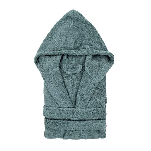 TRAMAS+ Peignoir de Bain 100% Coton Homme et Femme, 450g, Capuche, Ceinture Ajustable, 2 Poches, Haute Absorption, Doux et Confortable, Certifié OEKO-TEX - M, Verde Francés