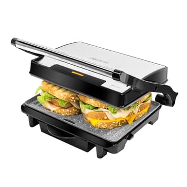 Cecotec Grill électrique 750 Full Open .Revêtement en pierre RockStone, antiadhésif maximum et meilleur nettoyage, ouverture à 180 ° C, poignée froide (1500 W)