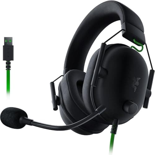 Razer BlackShark V2 X USB - Casque Gaming Esports Filaire (Haut-parleurs TriForce 50mm, Suppression du Bruit, Construction Ultra-légère de 240g, Son Surround 7.1) Noir