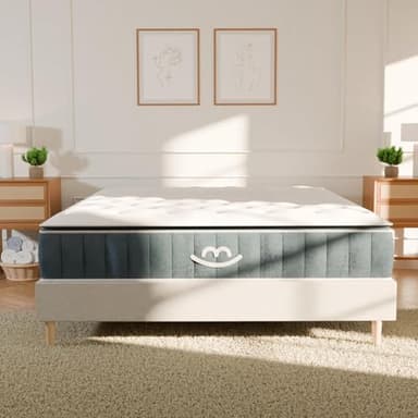 Morphea France Matelas Hybride Luxe 200x200 cm | Épaisseur 30cm | Victoria Élu Produit de l'Année 2025 | Soutien Ferme | Accueil Enveloppant | Mousse à Mémoire Forme & Ressorts Ensachés