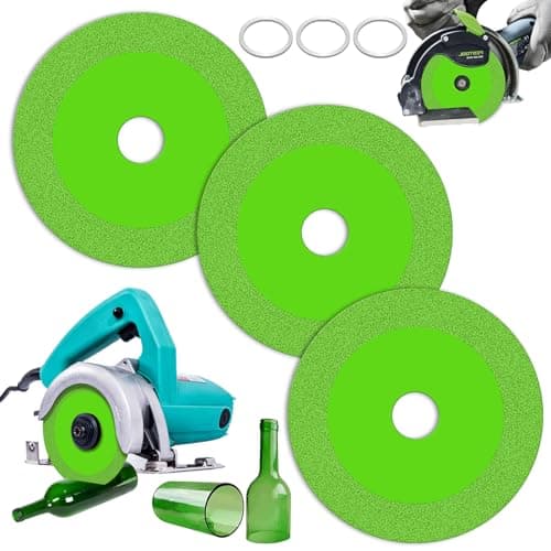 Coicok 3 Pièces Disque Coupe Verre, Disque Diamant 125 Carrelage, Ø 22,23 mm Coupe Verre Diamant, Coupe Bouteille en Verre, Coupe Verre Professionnel pour Bouteilles, Porcelaine ou Jade(Vert)