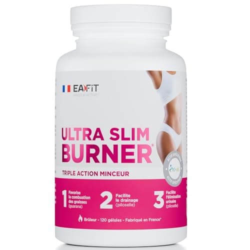 EAFIT MINCEUR - Ultra Slim Burner - Complément Alimentaire Bien Être|Formule Minceur et Anti-Retention d'Eau pour Perte de Poids Naturelle et Sculpture du Corps - Fabriqué en France - 120 gelules
