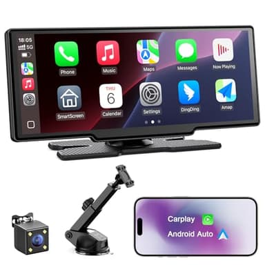 Avylet Autoradio sans Fil 8,1'' A-pple Carplay Voiture pour avec Caméra de Recul, Écran Tactile Portable, Navigation GPS, Contrôle Vocal Google/Siri, Android Auto, Bluetooth, AUX/FM, Mirror Link, OTA