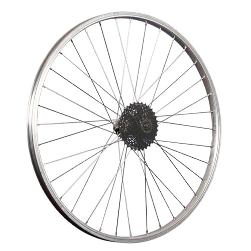 Roue arrière de vélo 26 " avec Shimano 8 vitesses Shimano cassette Argenté