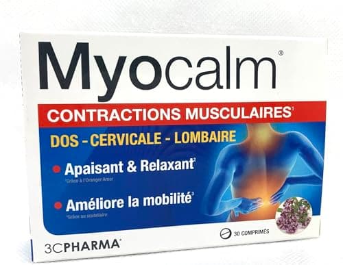 MYOCALM CONTRACTIONS - Solution Spéciale pour Contractions Musculaires au Dos, Lombaires, et Cervicales | Prévention et Soulagement Efficaces avec des Extraits de Plantes | 30 Capsules - 3C PHARMA