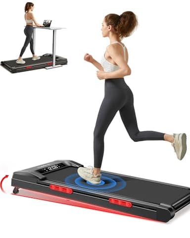 CURSOR FITNESS Tapis de Marche Inclinable avec Pente Réglable à 2 Niveaux et Triple genouillères,2,5HP Walking Pad avec Télécommande Magnétique,Charge Max. 136KG
