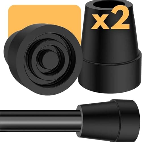 OrtoPrime PACK x2 Embouts Antidérapants pour Béquilles et Cannes - Conviennent aux Tubes de 18mm, 19mm et 20mm - Embout Canne De Marche, Embouts en Caoutchouc, Embout Béquille - Lot de 2