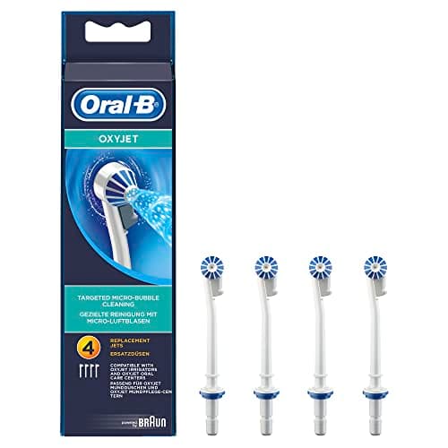 Oral-B Oxyjet, Pack De 4 Canules Pour Jet Dentaire Hydropulseur, Technologie Micro-Bulles D'Air, Nettoie En Profondeur, Pour Gencives Délicats, Oxyjet Canules X 4