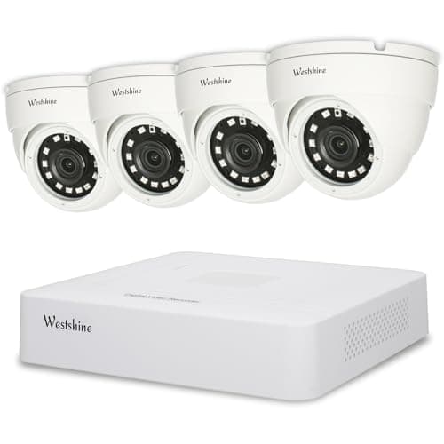 Westshine Système de caméra IP de sécurité,4K 10CH NVR et 4pcs 1080P Dome Wired CCTV Cameras,Kit de Surveillance à Domicile POE NVR,Smart Motion Detection,Remote Access,Hard Drive Not Include