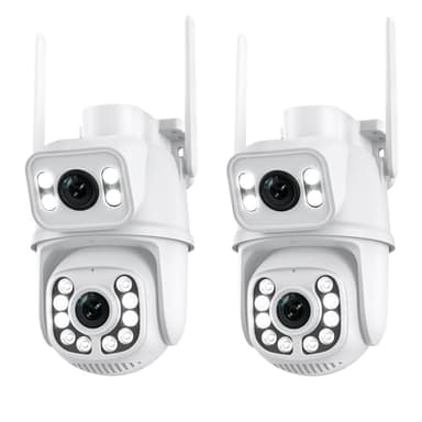 ANBIUX Camera Surveillance WiFi Exterieure Double Objectif,PTZ Camera IP Exterieur WiFi 2K 4MP,Vision Nocturne Couleur,Détection Humaine,Audio Bidirectionnel,Étanche IP66,Storage SD/Cloud,2P
