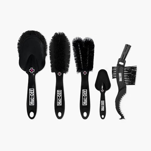Muc-Off Kit de Brosses pour Vélo 5 pièces de Qualité Supérieure - 5 Brosses de Vélo avec Poils en Nylon Durable et Manches Ergonomiques en Caoutchouc pour Moins de Choc