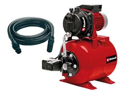 Einhell Groupe de surpression GC-WW 6538 Set (650 W, Hauteur d'aspiration 8 m, Câble d‘alimentation 1,4 m, Interrupteur à pression) Livré avec tuyau d'aspiration 7 m