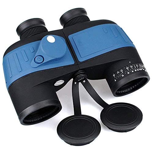 Jumelles 10x50 Flottante étanche avec Télémètre Interne Et Boussole Compas Jumelles BAK4 Prismes FMC Objectif pour La Navigation De Plaisance Chasse Pêche Sports Nautiques
