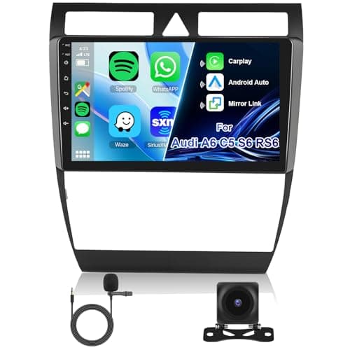4G+64G 8 Core Autoradio pour Audi A6 C5 1997-2004 S6 1999-2004 RS6 2002-2006 Android Écran Tactile 9 Pouces GPS Carplay Android Auto, Hodozzy Radio 2 Din Bluetooth DSP WiFi RDS Caméra Écran pour Audi