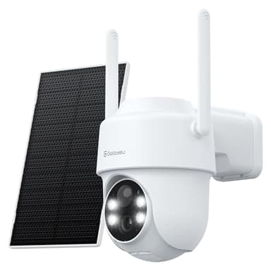 GALAYOU Camera Surveillance WiFi Exterieure sans Fil Batterie - Panneau Solaire, 2K Camera Solaire Exterieur 2,4GHz, Alerte Instantané PIR, Compatible avec Alexa, Vision Nocturne, Audio Bidirectionnel