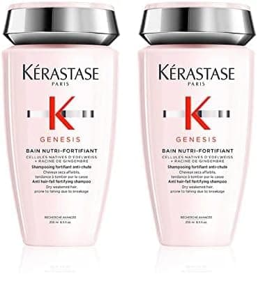 KÉRASTASE Genesis - Bain Nutri-Fortifiant - Shampoing Anti-Chute - Nourrit & Renforce - Edelweiss & Racine de Gingembre - Cheveux Secs Affaiblis Sujets À La Chute - 250 ml (Lot de 2)