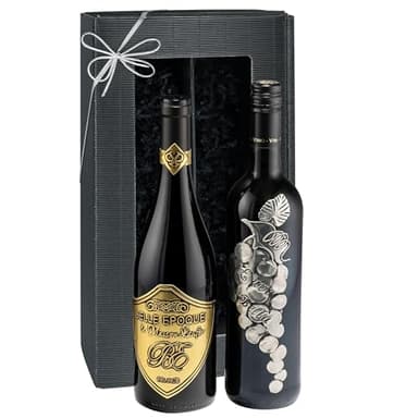 Italie vs. France : le coffret cadeau de vin rouge de tous les superlatifs! Prestige-Syrah & Merlot (2 x 0,75 l) pour un anniversaire, Noël, pour les connaisseurs