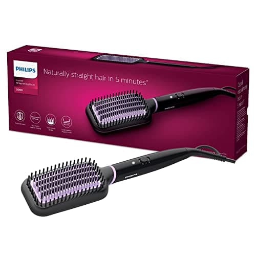 Philips, Brosse lissante chauffante StyleCare Essential, Zone de brossage ultra-large, Technologie ThermoProtect, Revêtement en céramique tourmaline, modèle BHH880/00