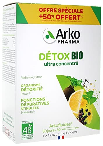 Arkopharma Arkofluides Détox Bio 20 Ampoules + 10 Ampoules Offertes