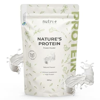 Nutri + Protéines naturelles en poudre Neutre sans édulcorant 500g - 83% de protéines - boisson sans lactose - en shake ou pour la pâtisserie - sans gluten - végétalien
