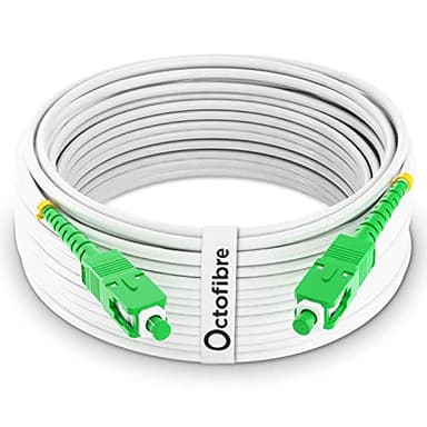 Octofibre - Câble Fibre Optique Orange SFR Bouygues - 30m - Renforcé Avec Blindage Kevlar - Rallonge/Jarretière Fibre Optique - SC APC vers SC APC - Garantie 10 Ans