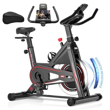 Vélo d'Appartement Magnétique, DMASUN professionnel Vélo d'Intérieur Silencieux, Stable, Écran LCD, Résistance à Ajustement Continu, Volant d'Inertie Massif, Coussin de Siège Confortable, Max 160 kg
