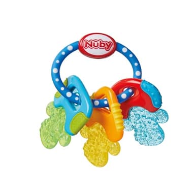 Nuby IcyBite - Anneau de Dentition pour Bébé avec Gel Réfrigérant - Favorise la Vision et Motricité - Atteint les Molaires - Dès 3 Mois
