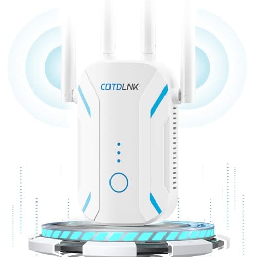 COTDLNK 2025 Répéteur WiFi Puissant Amplificateur WiFi 1200Mbps, Double Bande 5GHz et 2,4GHz Amplificateur de Signal Internet sans Fil, Configuration Facile