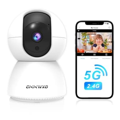 CiKiKWXO 2K 3MP Caméra Surveillance Intérieur 2.4/5GHz Camera Interieur WiFi - Surveillance Bébé/Animal/Maison avec Détection de Mouvement, Vision Nocturne et Audio Bidirectionne