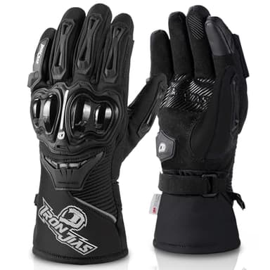 IRON JIA'S Gants Moto Hiver Chaud Gants de Protection imperméable Coupe-Vent GUANTES luvas écran Tactile-Noir-M
