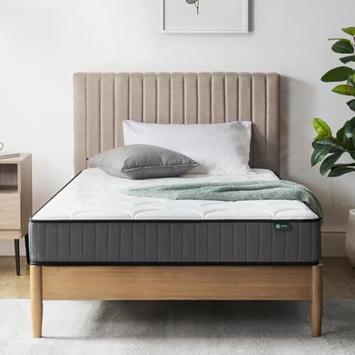 ZINUS Matelas Simple – Matelas à Ressorts ensachés et Mousse à mémoire de Forme – 90 x 190 cm – Hauteur 20 cm – Fermeté Moyenne – Matelas Hybride Doux pour la Peau – Matelas orthopédique avec Soutien
