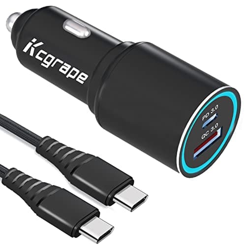 48W Chargeur Voiture Allume Cigare USB et Cable pour iPhone 15 16 Pro 16e Samsung Galaxy S24 Plus Ultra/S23 FE S22 S21/A55 5G A15 A25 A54 A53 A52S A52 A34 A23 A33 A25 USB C 30W & Quick Charge Rapide