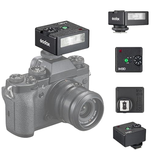 Godox iM30 Mini Flash Speedlite GN15 avec 13 Niveaux de Puissance de Flash, CCT 6500 K ± 200 K avec contrôle Optique S1/S2 pour Appareil Photo Sony, Canon, Nikon, Fuji, Olympus