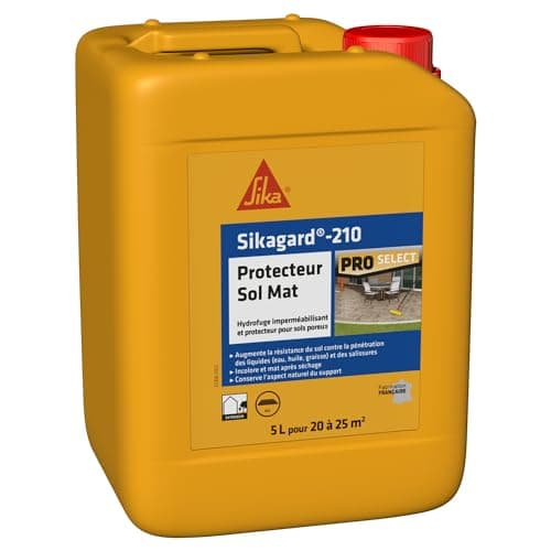SIKA - Hydrofuge Imperméabilisant pour sols - Sikagard 210 Protecteur Sol Mat Incolore - Pavés/dalles/pierres - Augmente la résistance au sol contre la pénétration des liquides et salissures - 5L