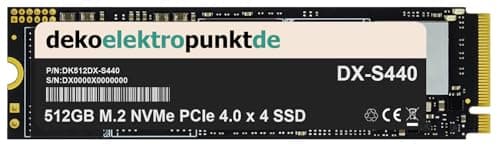 dekoelektropunktde 512Go M.2 NVMe Gen4 Disque SSD Interne Convient pour Acer Nitro 5 AN515-51, Remplacement Alternatif 2280 PCIe 4.0 x 4