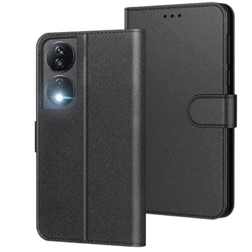 Générique Coque pour Honor X7b / Honor 90 Smart (Pas pour Honor 90 5G), [Housse en Cuir PU Premium] [Etui à Rabat] [Pochette de Portefeuille] [Flip Case][Fonction Support] (Noir)