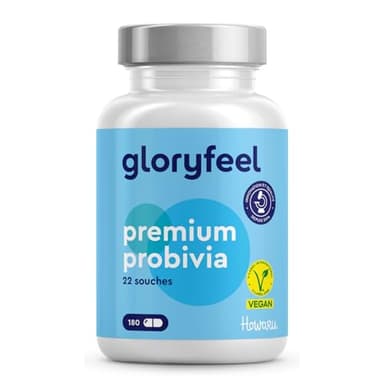 Probiotique Flore Intestinale Complexe, 180 Capsules, 22 Souches Bactériennes, Lactobacillus Gasseri, Lactobacillus Reuteri, Lactobacillus Salivarius, avec Inuline, 10 Milliards d'UFC, 100% Vegan