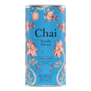 Nordic Roast | Chai Latte Tea | Vanilla Dream | 320g | Mélange instantané de poudre de thé chai, un thé noir épicé au lait, à savourer à la maison ou au café | Suffisamment pour 12-15 tasses
