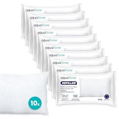 Aquafloow 10x Sachets de Granulés pour Déshumidificateur 280 g, Contrôle des Moisissures pour Pièces de 20 m² | Recharges Ultra-Absorbantes
