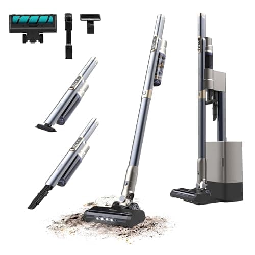 Cecotec Aspirateur Balai sans Fil avec Base de Vidange Scoba 2100 Station. 210W, Moteur Numérique Brushless, Pression d'Aspiration 20kPa, Autonomie 40 Min, 2 Modes, Brosse Jalisco, Accessoire 2 en 1.